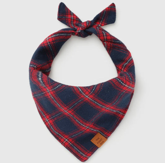 Kingston Plaid Flannel Holiday Dog Bandana