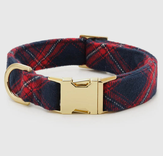 Kingston Plaid Flannel Holiday Dog Collar